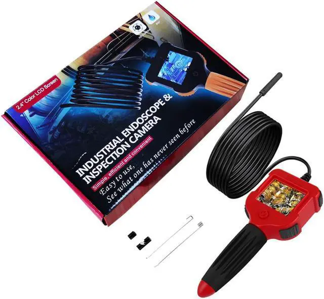 Alt view image 5 of 5 - Industrial HD Endoscope with 2.4Inch LCD Screen 8mm Borescope Inspection Camera 1.2m Cable USB Waterproof En