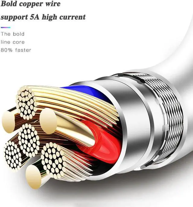 Alt view image 2 of 5 - 5A Fast charging Cable for vivo NEX 3 5G/NEX 3/iQOO Pro 5G / iQOO Pro / iQOO/ iQOO 3 5G/X30 Pro/X30 USB C type-c cable charger