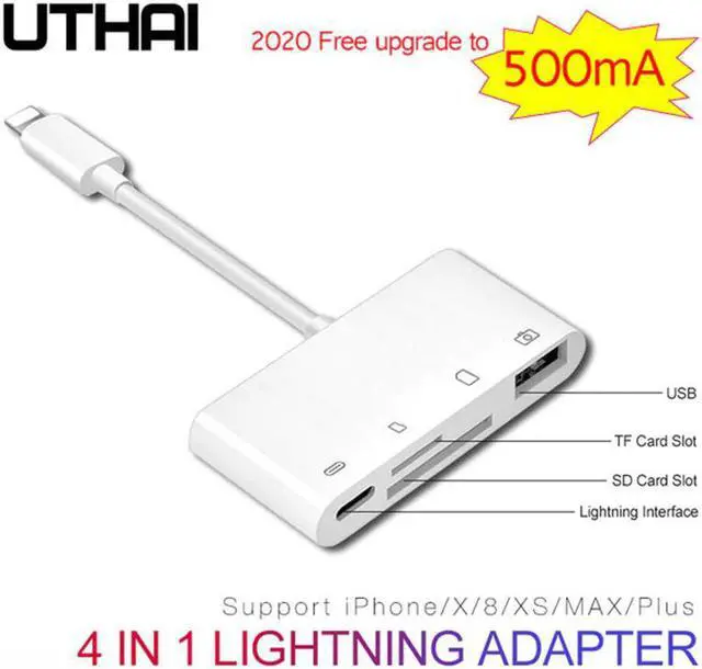 Alt view image 5 of 5 - C16 Multi In 1 Card Reader Lightning To SD USB Adapter For iphone 8 X 11 usb3.0 Converter TF CF SD Card reading All in 1