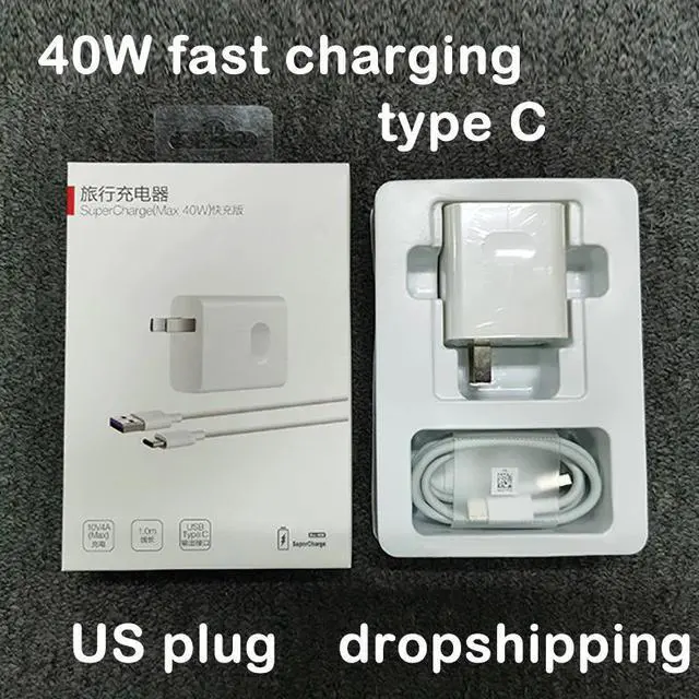 Main image of 40W Super Fast Charger with 5A type C USB charging Data Cable for  P40/Mate 30  iphone US Japan korea 110V-220V