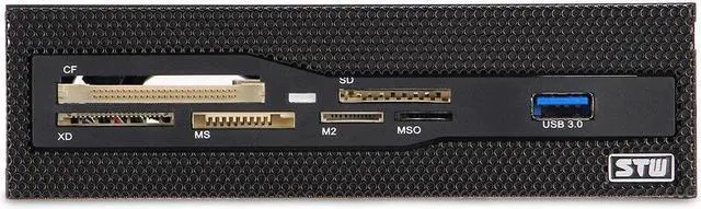 Alt view image 2 of 5 - 5.25" Bay Mesh All In one USB Front Panel CF/XD/MS/M2/SD/TF Internal USB 2 .0 Card Reader USB Flash Memory,1 USB 3.0 Port