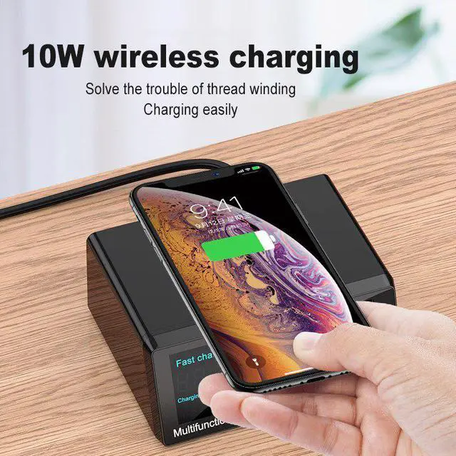 Alt view image 4 of 5 - 100W 8 Ports USB Charger Quick Charge 3.0 Adapter HUB Wireless Charger Charging Station PD Fast Charger For IPhone 11 Samsung