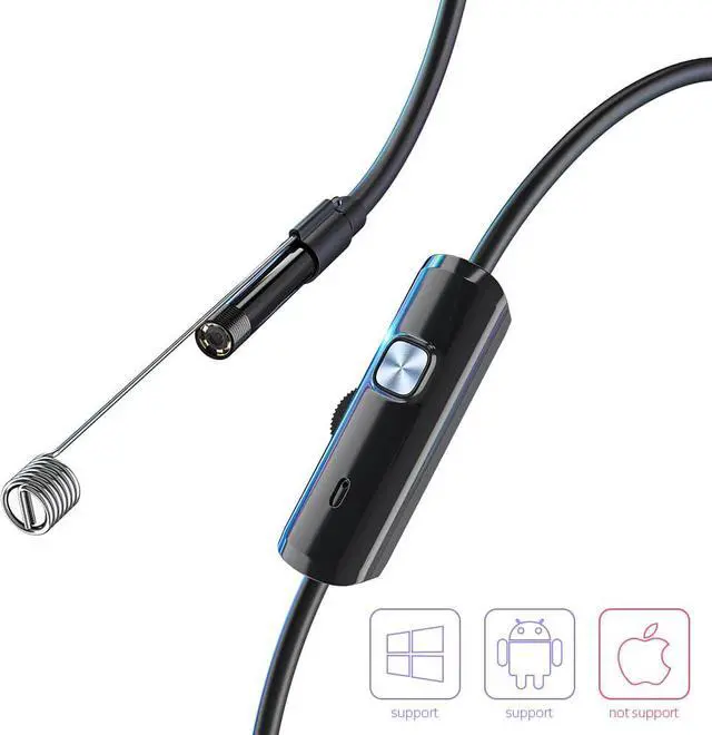 Alt view image 4 of 5 - 1M 2M 5M Endoscope Camera 5.5mm 7mm IP67 Waterproof 6 LED Borescope Car Inspection Camera For Android Loptop