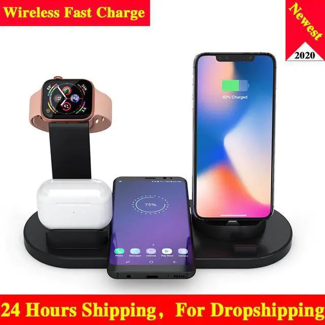 Main image of 10W Qi Wireless Charger Dock Station 4 in 1 wireless charging wireless chargers phone carregadores sem fio cargador inalambrico