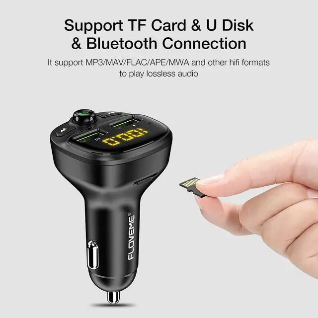 Alt view image 4 of 5 - 3.4A Fast Car Charger Fm Transmitter Bluetooth Dual USB Mobile Car Phone Charger Fast Charging MP3 TF Card Music Car Kit