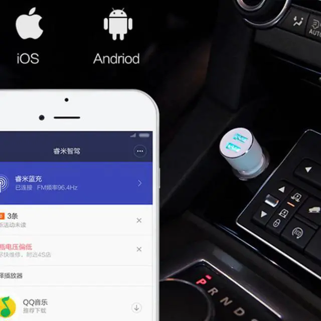Alt view image 5 of 5 - 100% Original  3S Car Charger bluetooth  Music Player 5V 3.4A FM Smart APP for iPhone and Android Smart Control MP3 Player