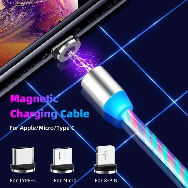 Alt view image 2 of 5 - Fast Charging Magnetic USB Type C Cable Magnetic Cable USB Micro Charger Cable Wire for  iPhone