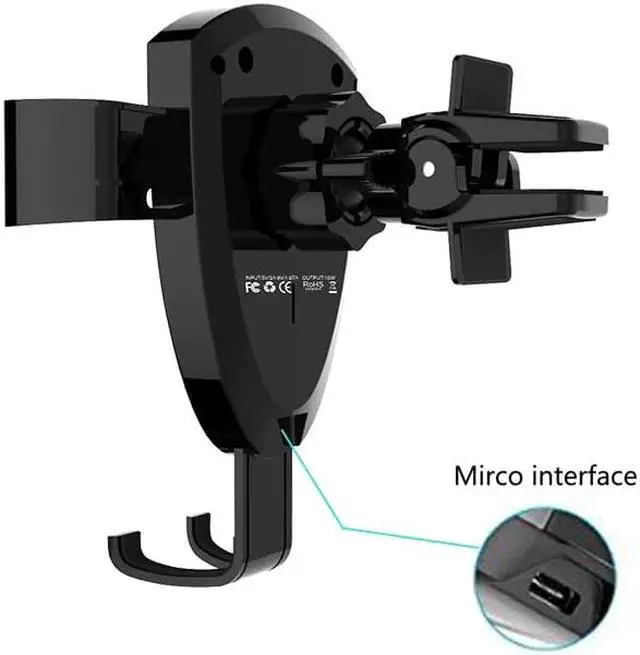 Alt view image 3 of 5 - Portable Wireless Charger For iPhone X 8 8Plus Car Air Vent Mount Gravity Fast Wireless Charger Clip For Samsung Galaxy