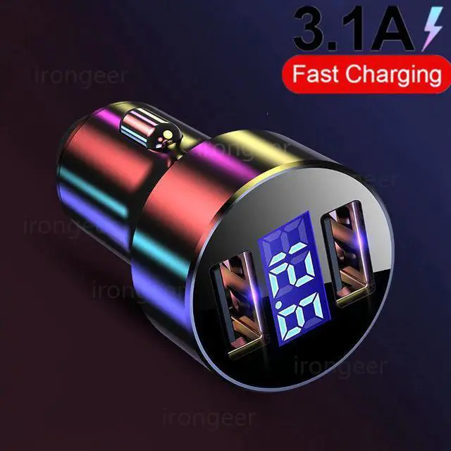 Main image of 3.1A LED Display USB Phone Charger Car-Charger for Xiaomi Samsung For iPhone 11 Pro 7 8 Plus Mobile Phone Adapter Car Charger