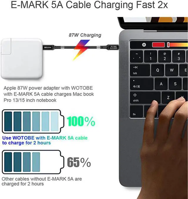 Alt view image 4 of 5 - Magic rope magnetic absorption USB C cable 5A E-Mark PD100W for MacBookPro Laptop phone PD Galaxy20 PPS matebook XPS 13/15/17