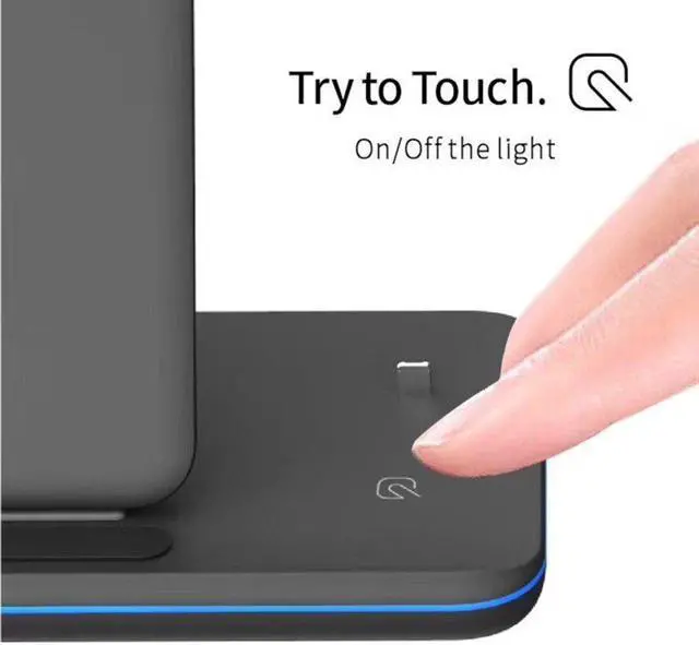 Alt view image 3 of 5 - 3in1 Qi Fast Wireless Charger For  Watch 5 4 3 2 1 Quick Charging Dock Station For Iphone 8 Pus XS 11 Pro MAX