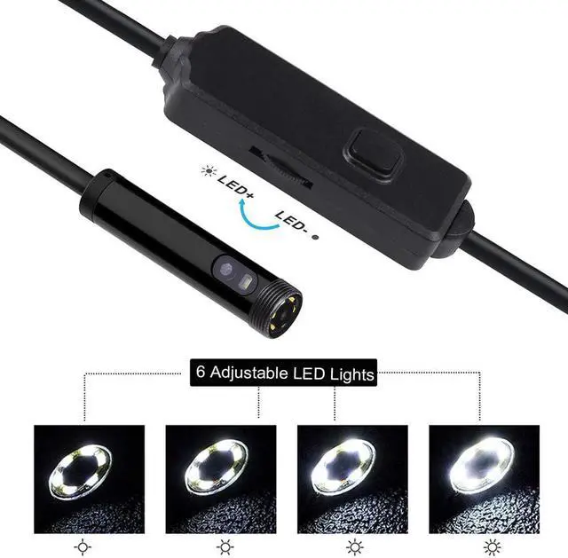 Alt view image 2 of 5 - 8mm 1m 3.5m 5m Dual Lens Endoscope Inspection Camera IP67 Waterproof 2MP Borescope Snake Inspection Tube Camera for Android PC