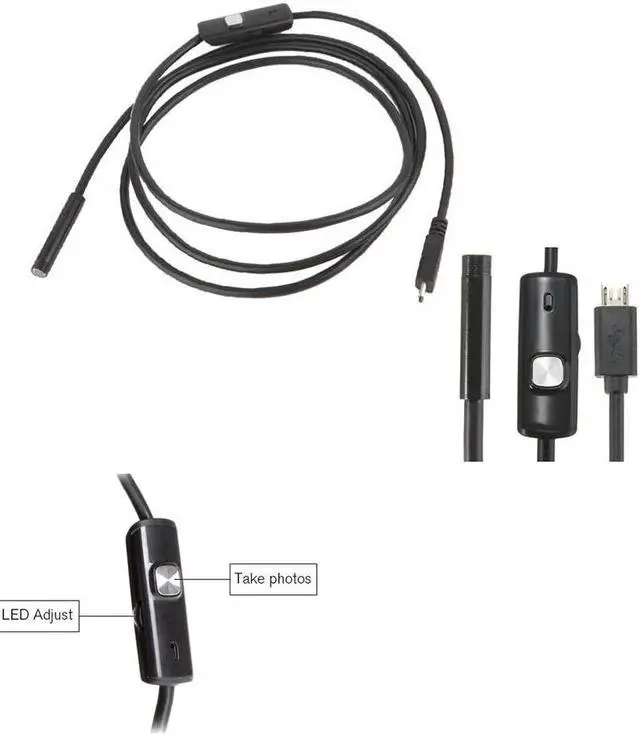 Alt view image 5 of 5 - 7mm Endoscope Camera Flexible IP67 Waterproof Micro USB Inspection Borescope Camera for Android PC Notebook 6LEDs Adjustable OTG