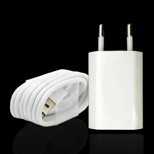 Alt view image 2 of 5 - AC EU Plug White Color USB Charger For iPhone 8 Pin USB Charging Cable + Charger Adapter For Apple iPhone 5 5S 6 6S 7 Plus