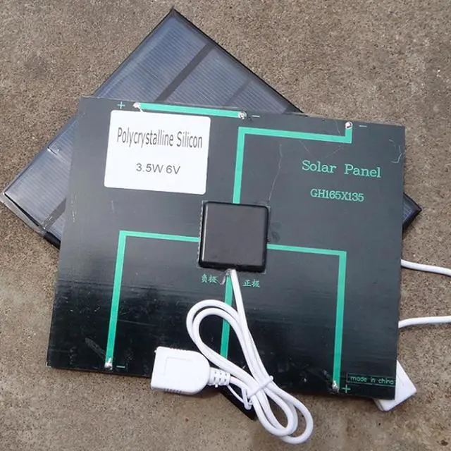 Alt view image 3 of 5 - 6V Solar Panel Charger 3.5W Polycrystalline Solar Cell DIY Charge Battery Phone MP3 MP4 Charge Panel