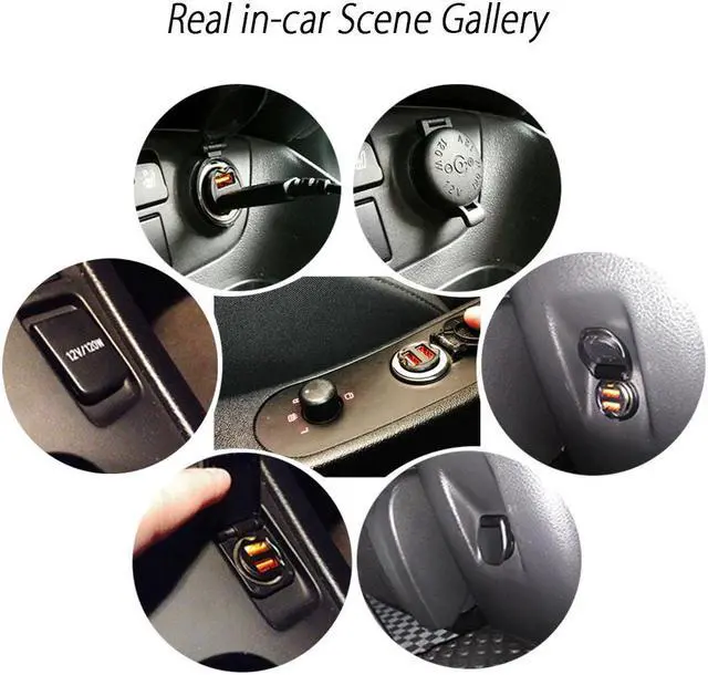 Alt view image 4 of 5 - Mini 2.1A Car Charger Dual USB Port Car Phone charger Smart Current LED CarCharger for Samsung Galaxy S20 Ultra Xiaomi Mi 10 Pro
