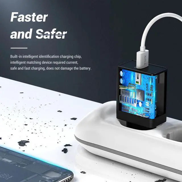 Alt view image 3 of 5 - B154Q 18W Quick Charge 3.0 Fast Mobile Phone Charger EU Plug Wall USB Charger Adapter for iPhone