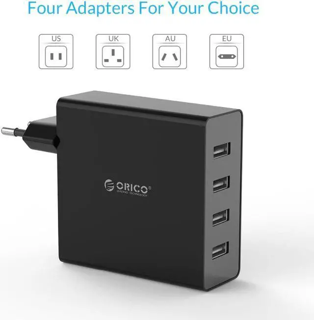 Alt view image 3 of 5 - 4 Ports Wall USB Phone Charger Fast Charging 5V2.4A*4 6A30W Travel Charger for Tablet Pad for iphone Samsung Xiaomi