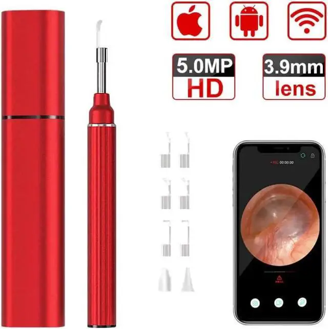 Main image of 3.9mm WiFi Ear Otoscope 5MP Ear Inspection Camera Endoscope 5.5mm Ear Cleaner Scope Earwax Removal Kits  for iOS Android Phone