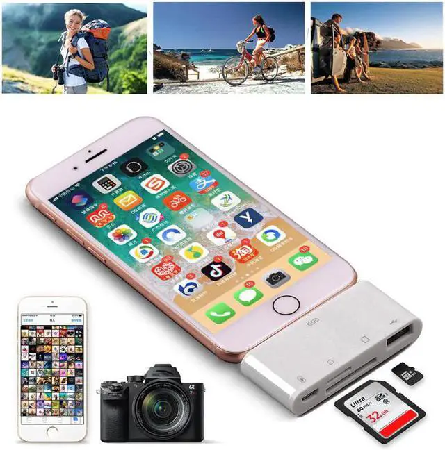 Alt view image 4 of 5 - 4in1 OTG Card Reader iOS Phone SD TF Memory Card Writer USB Camera Connection Kit Adapter for iPhone 11 Pro XS MAX XR 6 7 8 iPad