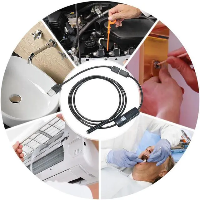 Alt view image 5 of 7 - Endoscope Camera Android USB Endoscope Hard Wire 1m 2m 5m 10m 5.5mm Lens Inspection Endoscope Borescope For PC Android Phone