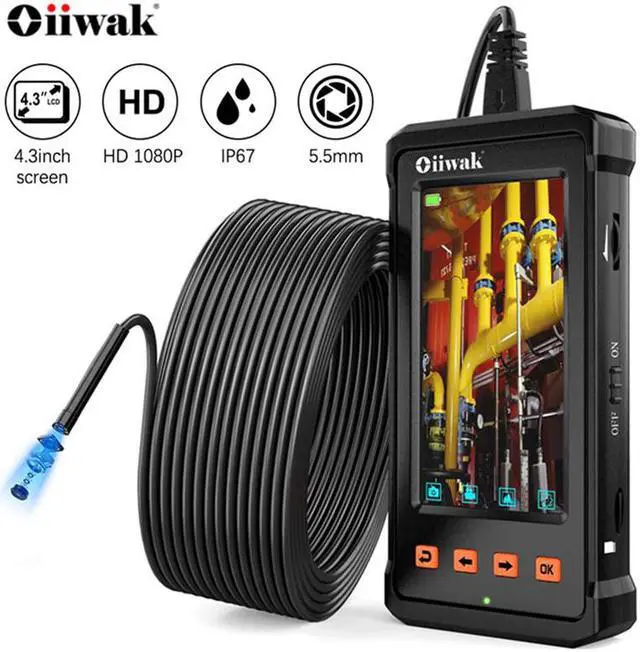 Main image of 4.3inch LCD Screen Industrial Endoscope Inspection Camera Waterproof IP68 Snake Camera for Industrial Sewer Borescope
