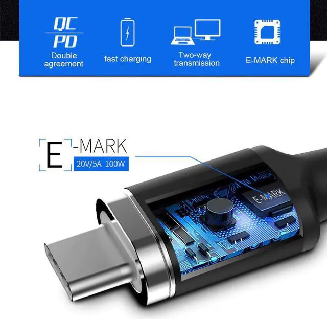 Alt view image 3 of 5 - Magic rope magnetic absorption USB C cable 5A E-Mark PD100W for MacBookPro Laptop phone PD Galaxy20 PPS matebook XPS 13/15/17