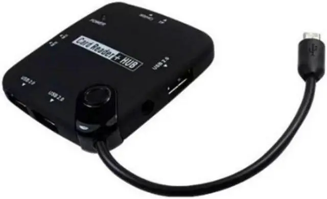Alt view image 3 of 5 - 3 Port OTG USB 2.0 Powered Adapter Hub Memory Stick Micro Card Reader Hub 7529