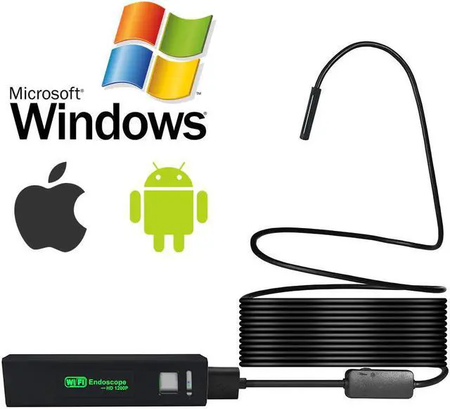 Alt view image 2 of 5 - 8MM HD Wifi Endoscope Android IOS Waterproof WIFI Inspection Camera Borescope Snake Video Cam Built In Battery Hard Wire