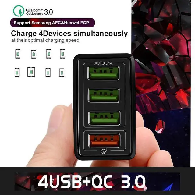 Alt view image 3 of 5 - Plug USB Charger Quick Charge 3.0 For Phone Adapter for iPhone   Tablet Portable Wall Mobile Charger Fast Charger