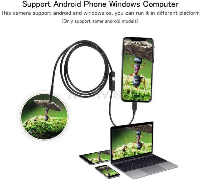 Alt view image 2 of 5 - 5.5mm 1M/1.5M 6 LED Endoscope Mirco USB Endoscope Camera Android Waterproof Pipeline PCB PC Inspection Mini Camera Endoscope HD
