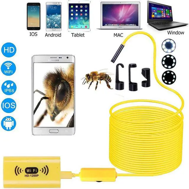Alt view image 2 of 7 - WIFI Endoscope Inspection Camera Wireless Borescope Endoscope Camera Hard Cable WIFI Endoscope for Android/IOS SmartPhone
