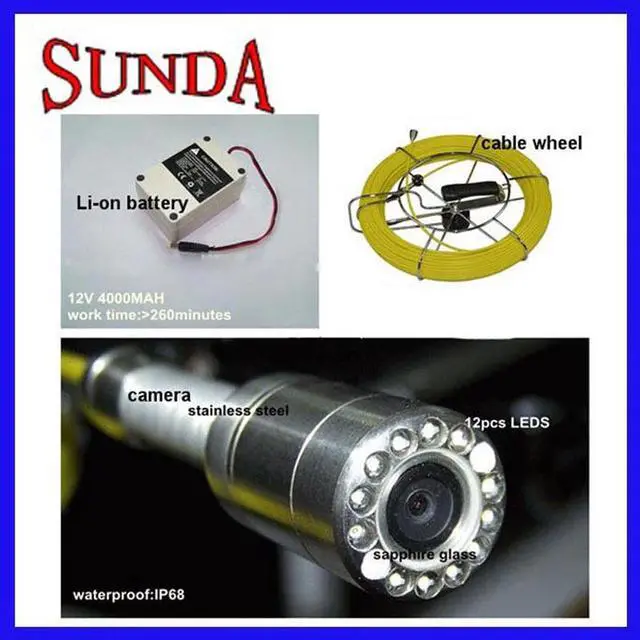 Alt view image 2 of 5 - 50m CCTV pipe inspection video camera system,underwater well pipe inspection camera 7inch LCD screen 23mm camera head waterproof