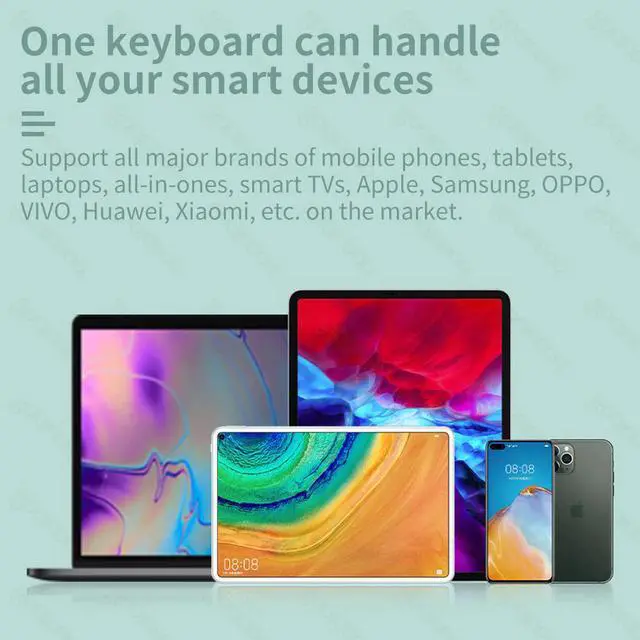 Alt view image 4 of 5 - For iPad 7th generation 10.2 9.7Bluetooth keyboard Pro 11 Air 3 Pro 10.5 Air 2 with mouse For samsung Android Tablet