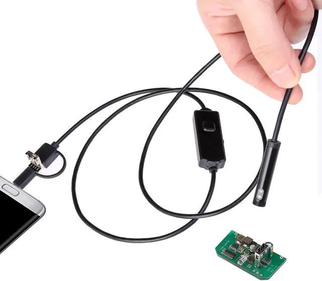 Alt view image 4 of 5 - 8mm 1m 3.5m 5m Dual Lens Endoscope Inspection Camera IP67 Waterproof 2MP Borescope Snake Inspection Tube Camera for Android PC