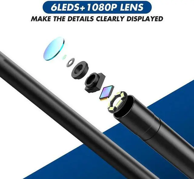 Alt view image 4 of 5 - WIFI Endoscope 5.5mm lens HD1080P IP67 waterproof endoscopy 6 LEDs 2600 mAh inspection borescope camera for Android IPhone