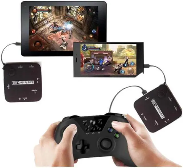 Alt view image 2 of 5 - 3 Port OTG USB 2.0 Powered Adapter Hub Memory Stick Micro Card Reader Hub 7529