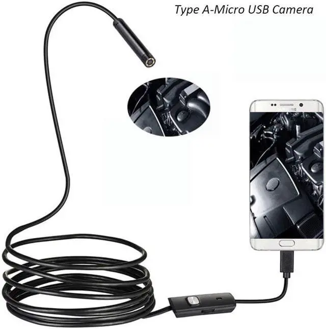 Alt view image 2 of 5 - Endoscope Camera 5.5mm Lens 1M 2M Wire USB Pipe Inspection Endoscope OTG USB Borescope Camera Car Repair