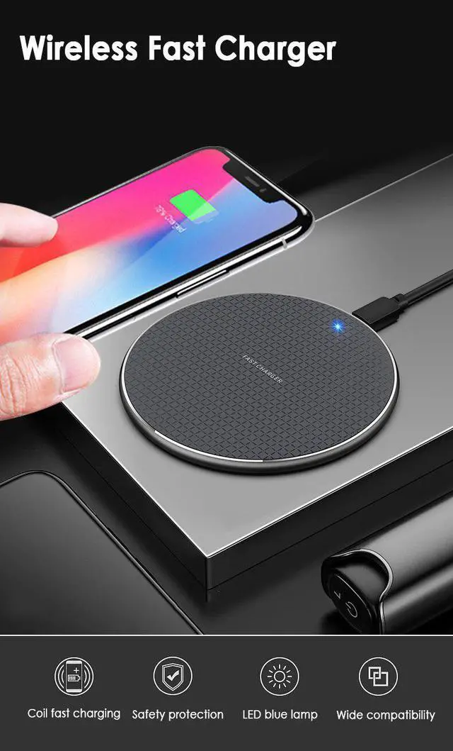 Main image of Qi 10W Wireless Fast Charger Pad Induction Wirless Charger For IPhone 11 Pro X  Mi    Max XR X 8 Plus
