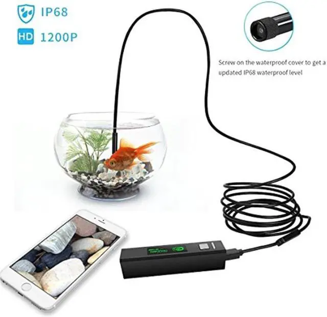 Alt view image 3 of 5 - Endoscope Camera Mini Waterproof Soft Cable Inspection Camera 8mm 1M USB Endoscope Borescope IOS Endoscope For Iphone