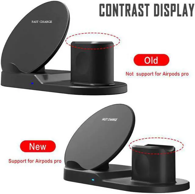 Alt view image 4 of 5 - Charge 3 In 1 Wireless Charger For Iphone 11 Pro Charger Dock For  Watch 5 4  Pro Wireless Charge Stand 10W