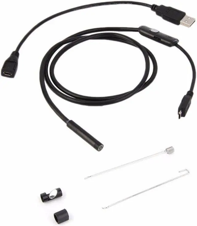 Alt view image 5 of 7 - 2M 7mm Lens USB Inspection Camera Waterproof 6 LEDs Mini USB Endoscope Borescope Tube For Android PC Computer TOP 2 in 1