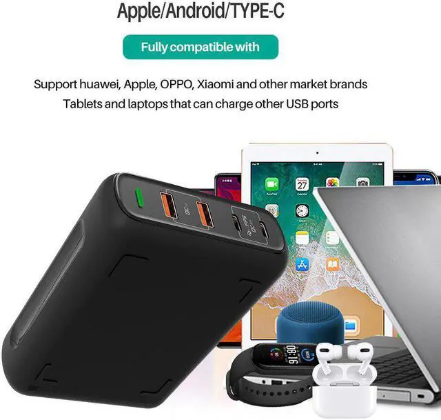 Alt view image 5 of 5 - PD150W GaN Quick Charge 4.0 HUB dual TYPE-C 100W  multi-port usb-C fast charging head suitable for  MacBook