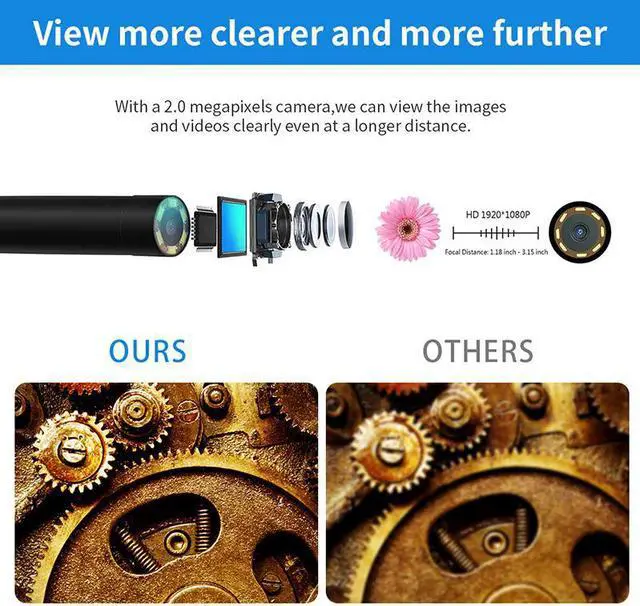 Alt view image 3 of 5 - 5.5mm 1080PHD Wifi Inspection Camera WiFi Borescope with 6 LED Lights Waterproof Endoscope for Android iOS Iphone