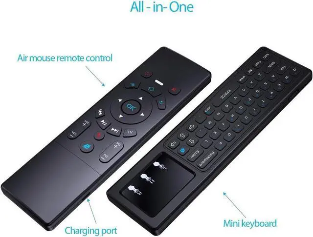 Alt view image 3 of 5 - T6 2.4G Wireless Mini keyboard Microphone 7 Colors Backlight Touchpad IR Learning Voice Air Mouse Remote Control for android tv