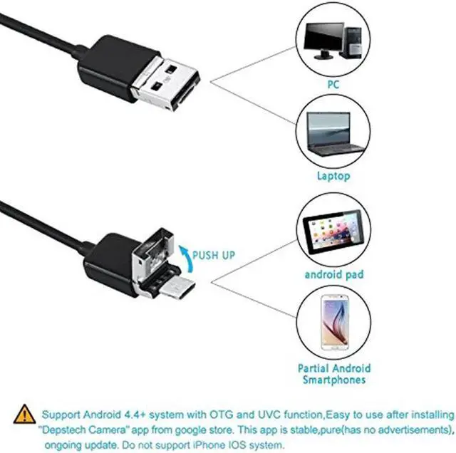 Alt view image 4 of 5 - 7mm/5.5mm Lens 1280*720 Android Endoscope Camera USB Borescope For PC Phone Waterproof Inspection Camera Led Light