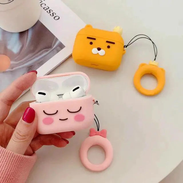 Alt view image 4 of 5 - 3D Milk Tea Earphone Case For Airpods Pro Case Silicone Bear Mouse Cartoon Earpods Cover For Apple Air pods 3 Pro Case Keychain