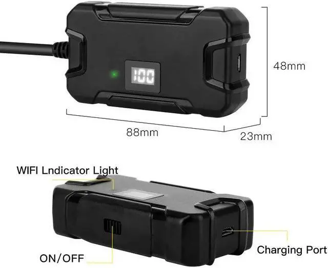 Alt view image 4 of 5 - 5.5mm WIFI Endoscope camera with battery screen display HD1080p waterproof inspection borescope for Iphone android phones