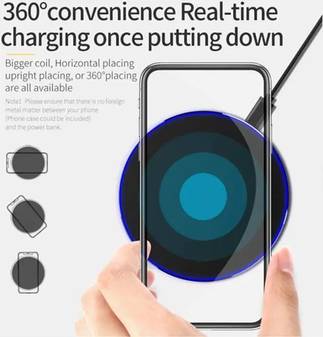 Alt view image 3 of 5 - Wireless Charger 10W/7.5W/5W QC3.0 Fast Phone Charger for iPhone 11 X XR XS Max  S10 9  Wireless USB Charger Pad