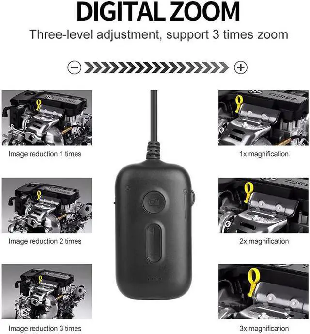 Alt view image 5 of 5 - 3X Zoom 1920*1080 HD Wireless Inspection Camera 2.0MP 5.5mm WiFi Borescope Semi-Rigid Snake Camera for Android & iOS iPhone
